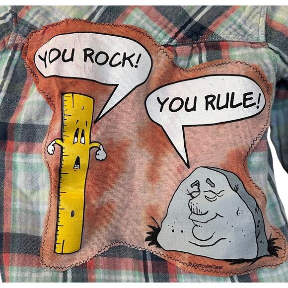 Funny Baby Plaid Flannel Shirt 12 Month Unique You Rock You Rule Birthday Gift - Picture 2 of 5